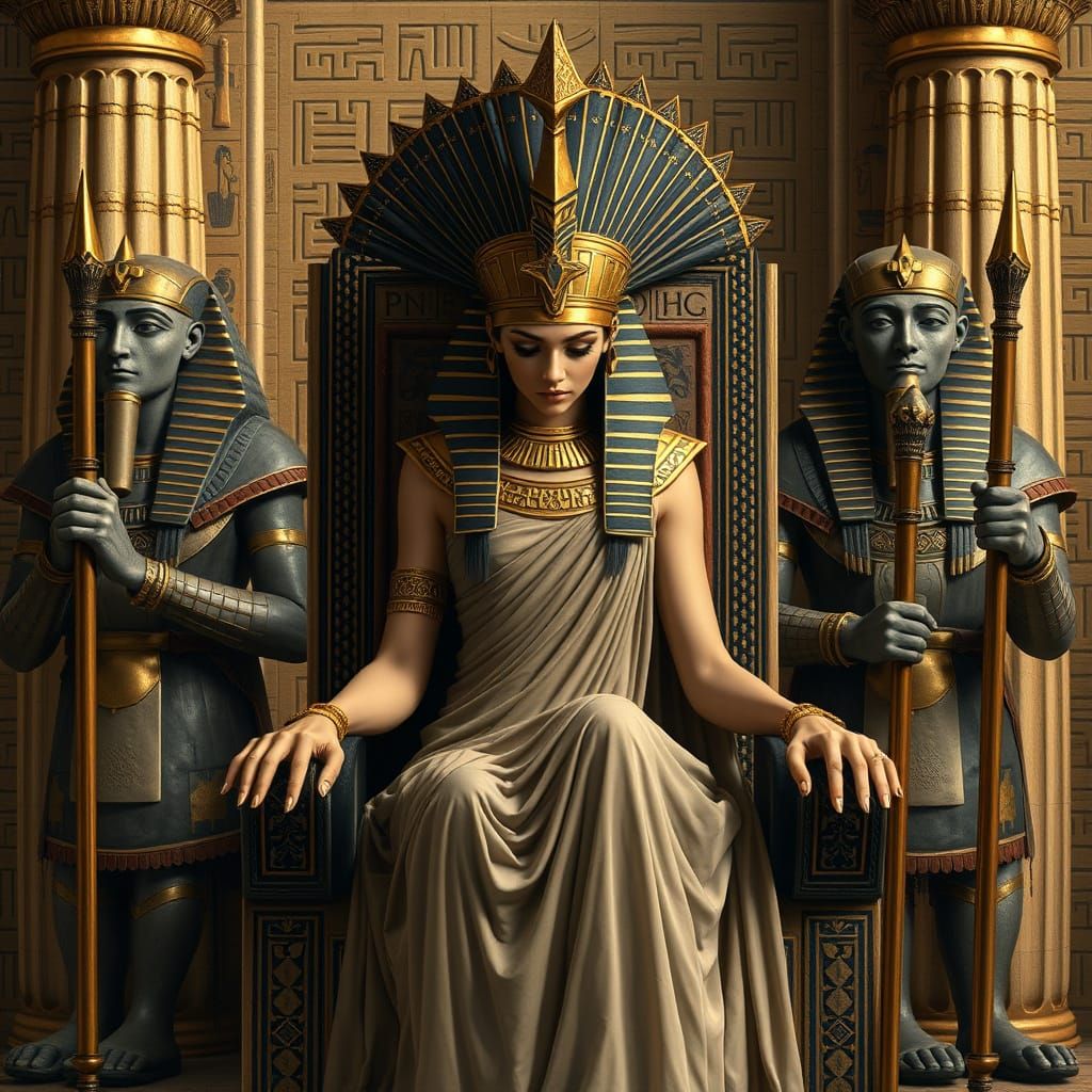 Ancient Egyptian Queen in Golden Era Style