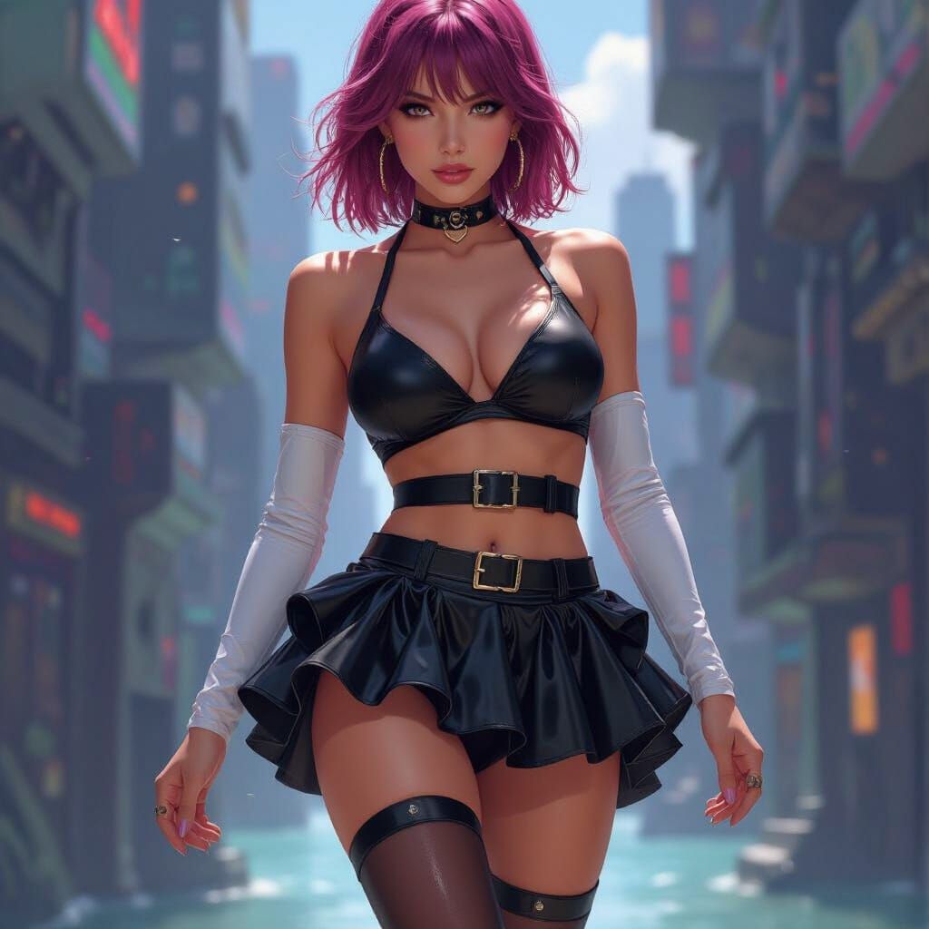 Sleek Black Bikini: Minimalist AI Image