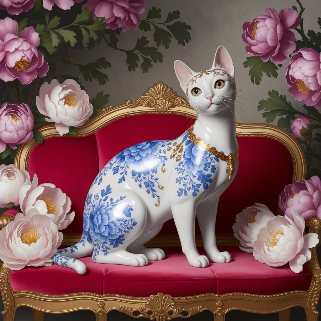 A porcelain cat