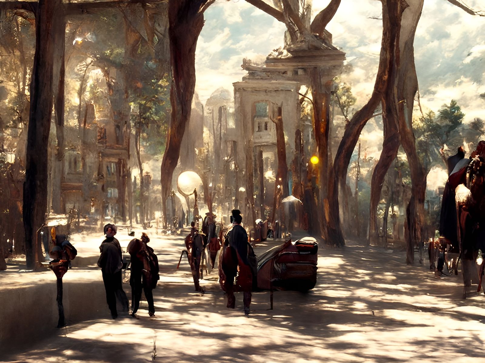 Utopian Washington DC: Oil Painting in 1800s Style