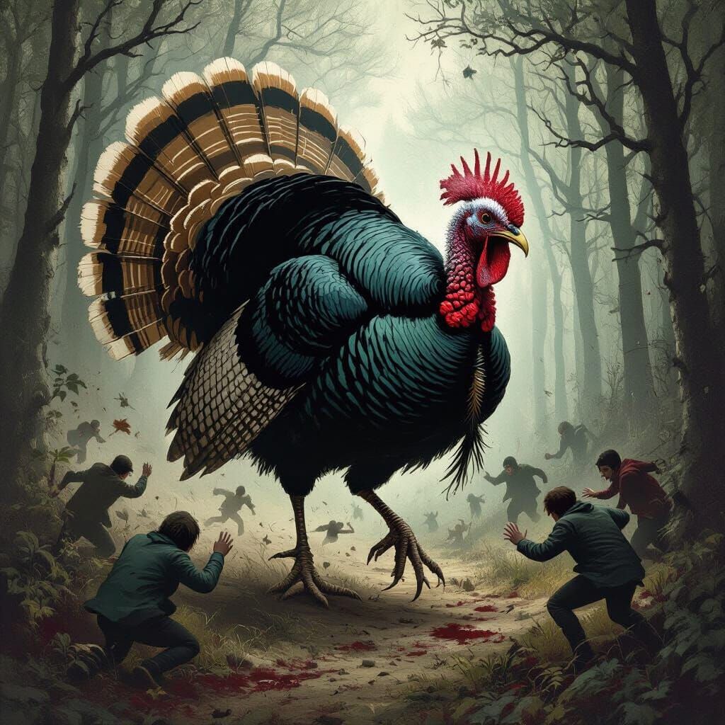 Giant Terrifying Turkey Hunts Humans in Gothic Forest