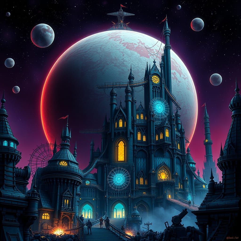 Gothic Planet Hydraphur in a Sci-Fi Universe