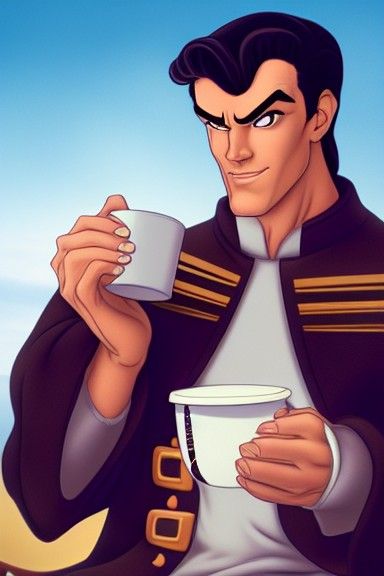 Gaston Drinks Coffee, Artgerm-Inspired