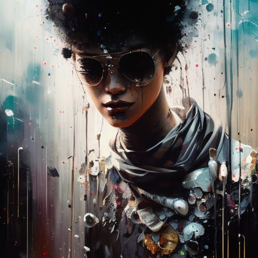 Synergistic Figures in Textured Speedpaint Style