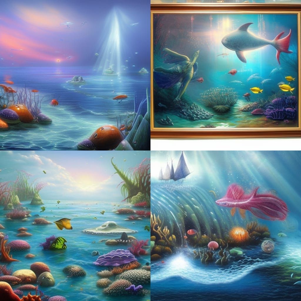 Ocean Football Match in Ethereal Fantasy Style
