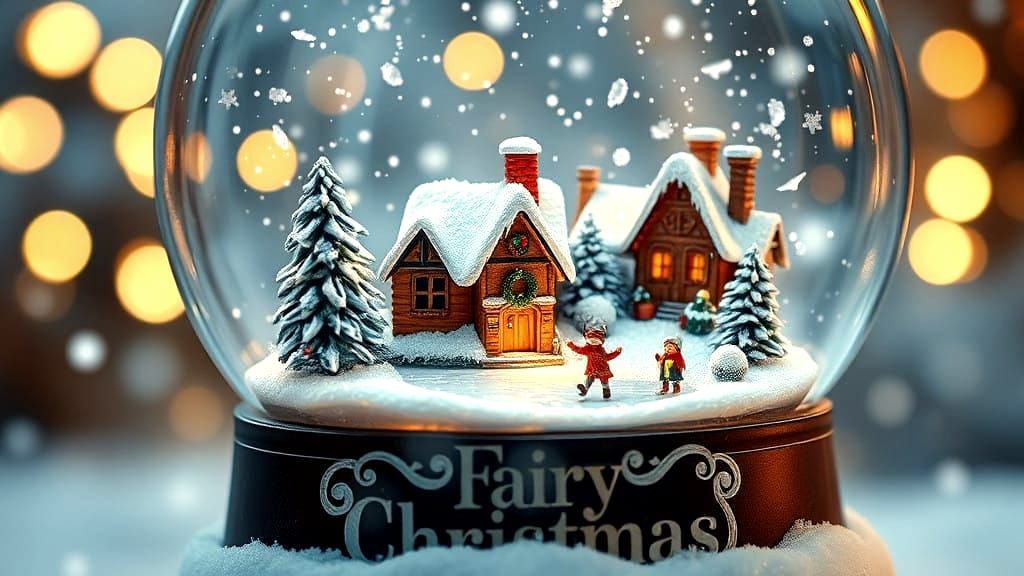 Vintage-Inspired Fairy Christmas Scene in a Glass Snow Globe