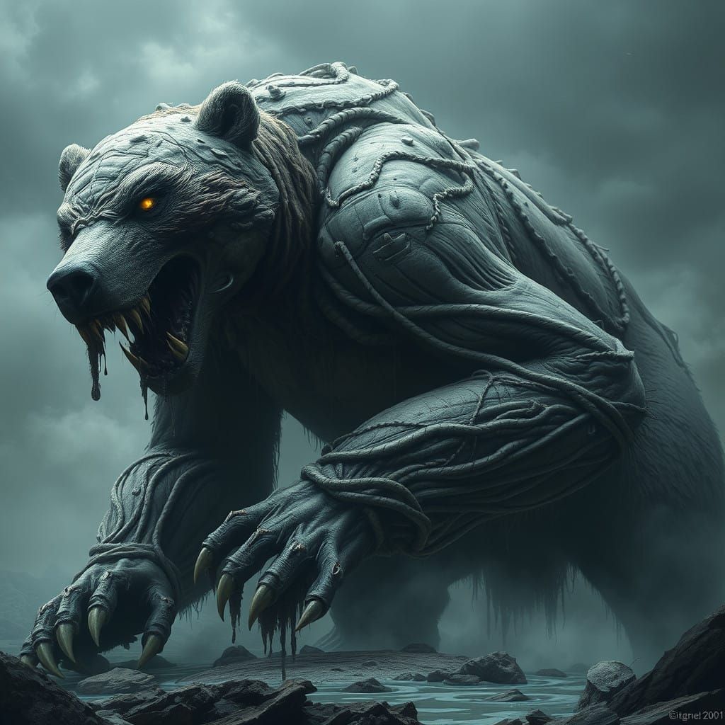 Colossal, Decrepit Bear in Ultra HD, Dark Fantasy