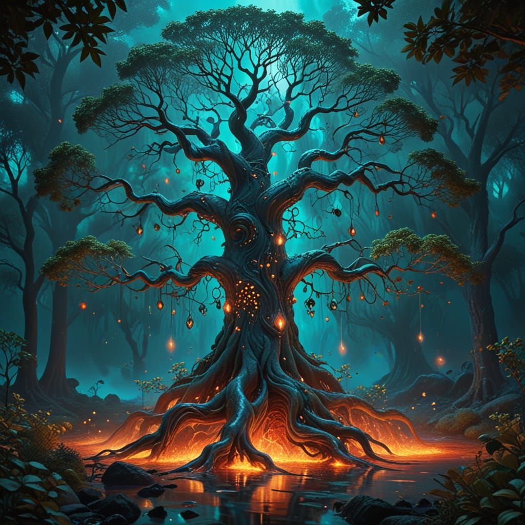 Surreal Tree of Yin and Yang