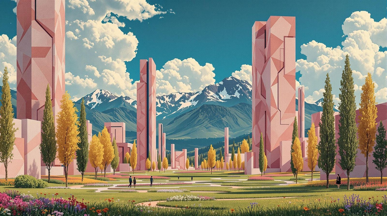 Science Fiction Park in Gustav Klimt Style