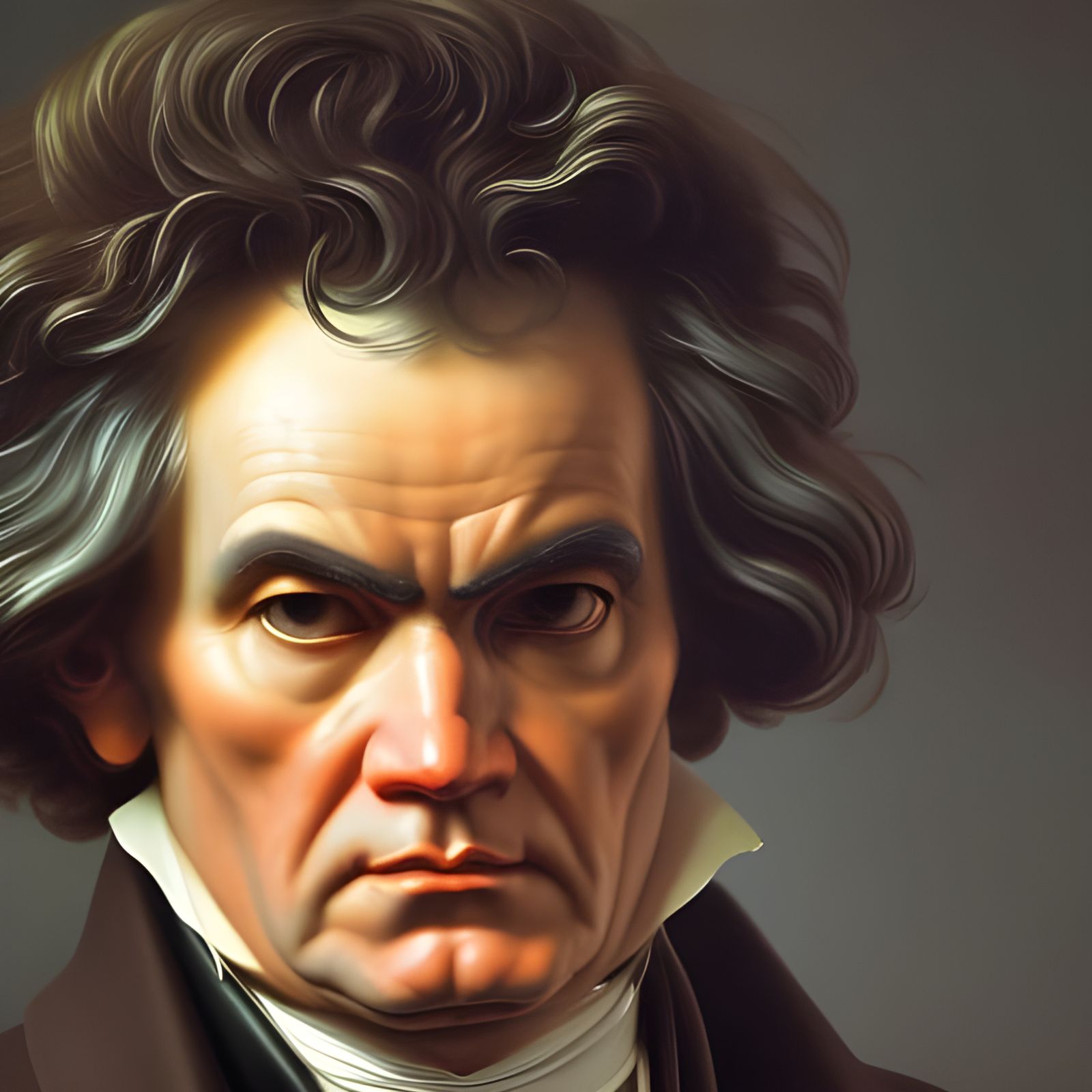 Weird Beethoven Portrait in Digital Art Style