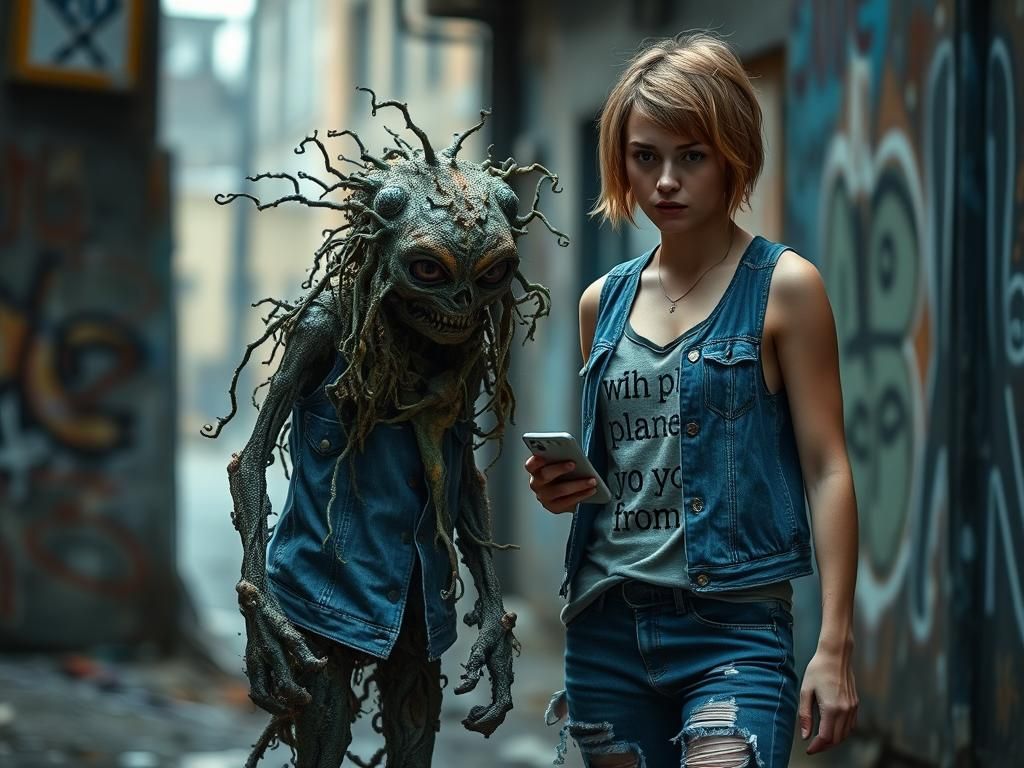 Furtive Fear: Woman Encounters Fungus Creature