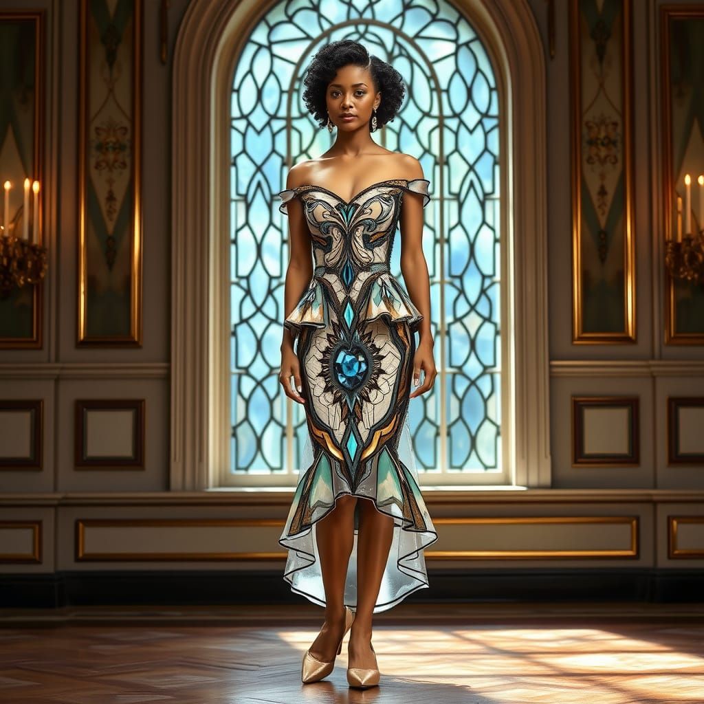 Crystal Geode Dress in Art Deco Style