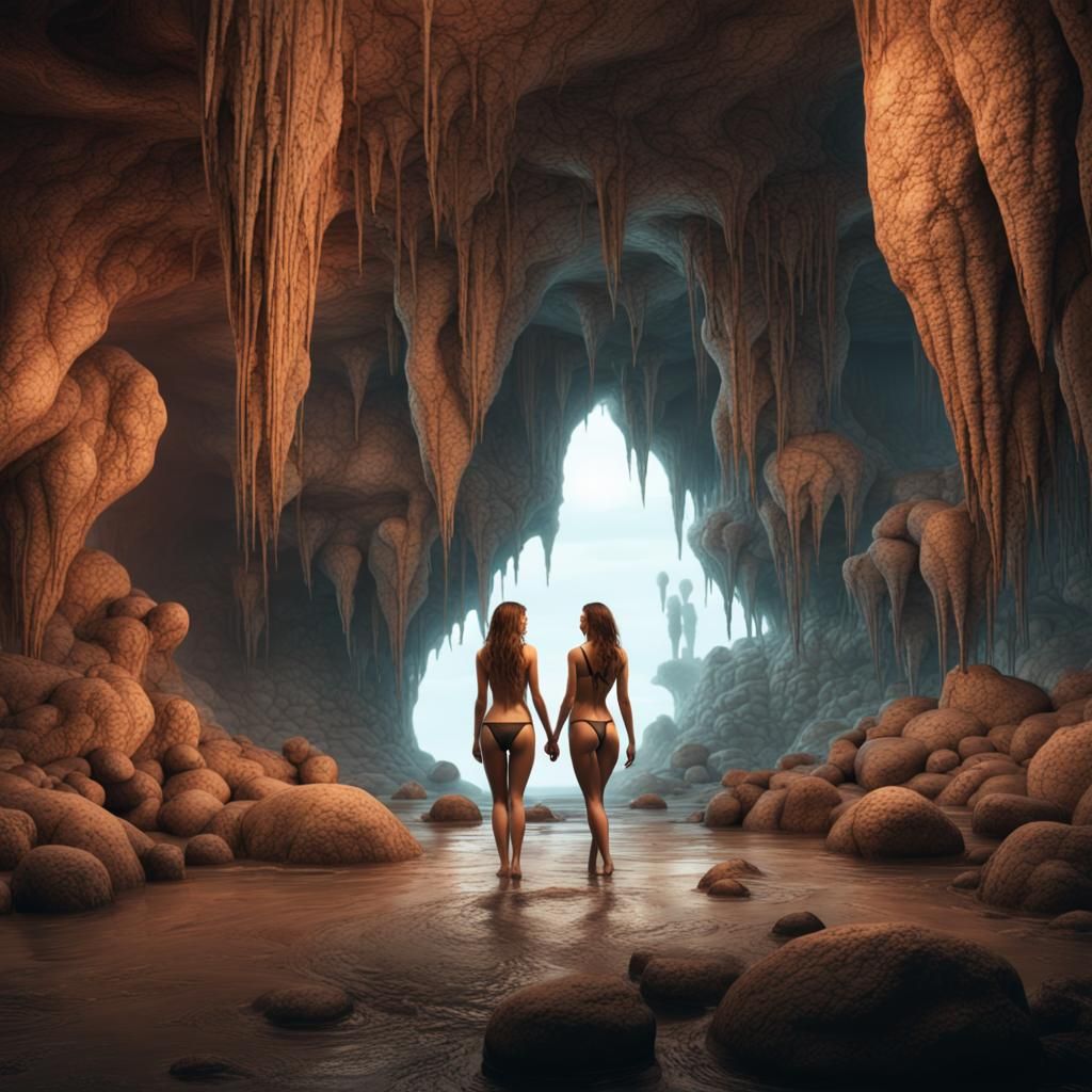 Cave of Stalactites: A Fantasy Concept Art