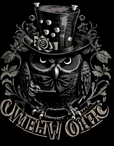Whimsical Owl with Top Hat Illustration