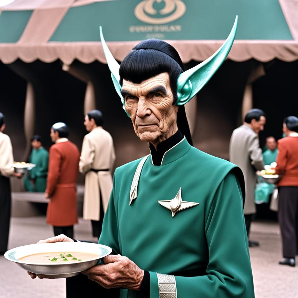 Romulan Soup Vendor with Vulcan Ears