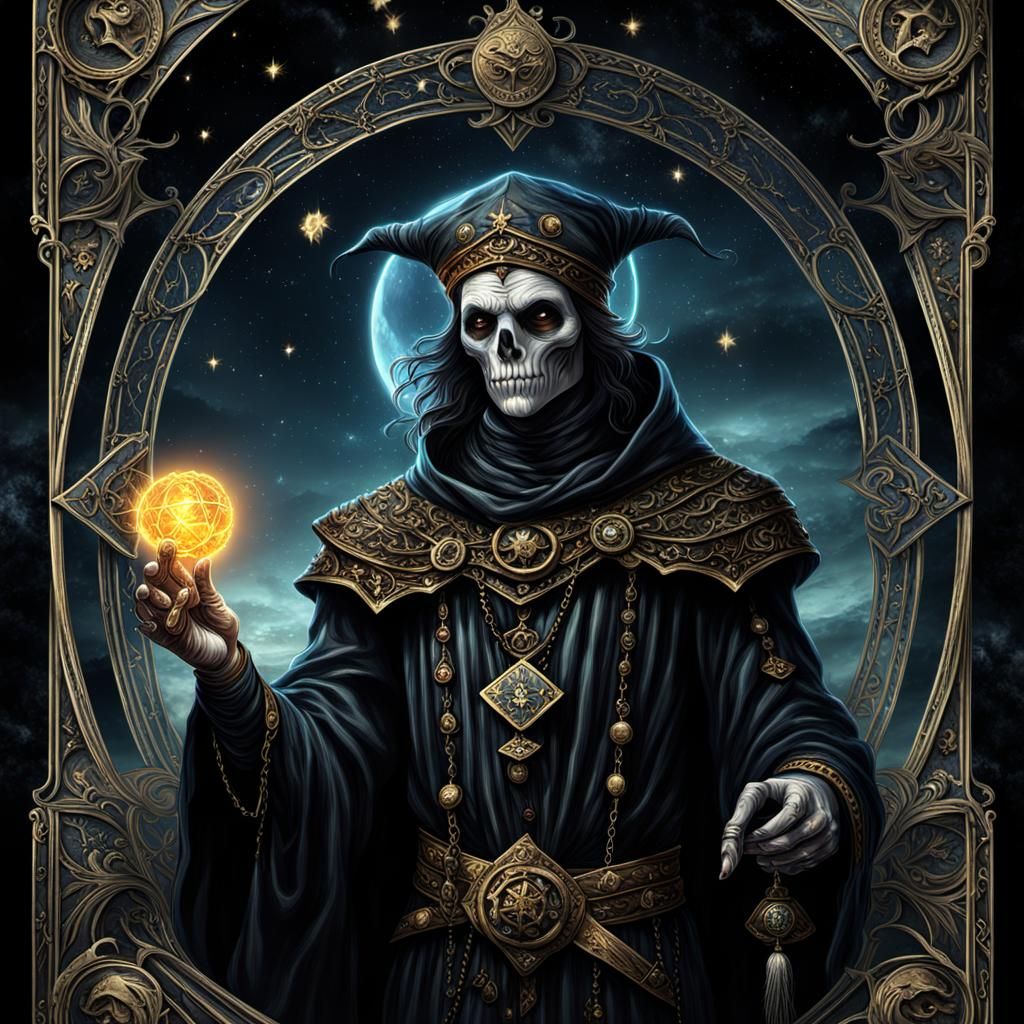 Gothic Tarot: The Fool in Dark Fantasy Style