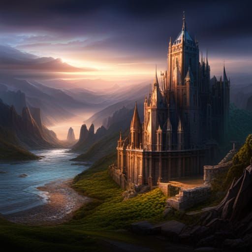 Epic Triumphant Kingdom: Detailed Digital Matte Painting