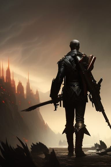 Male Angel of Death: Dark Fantasy Concept Art