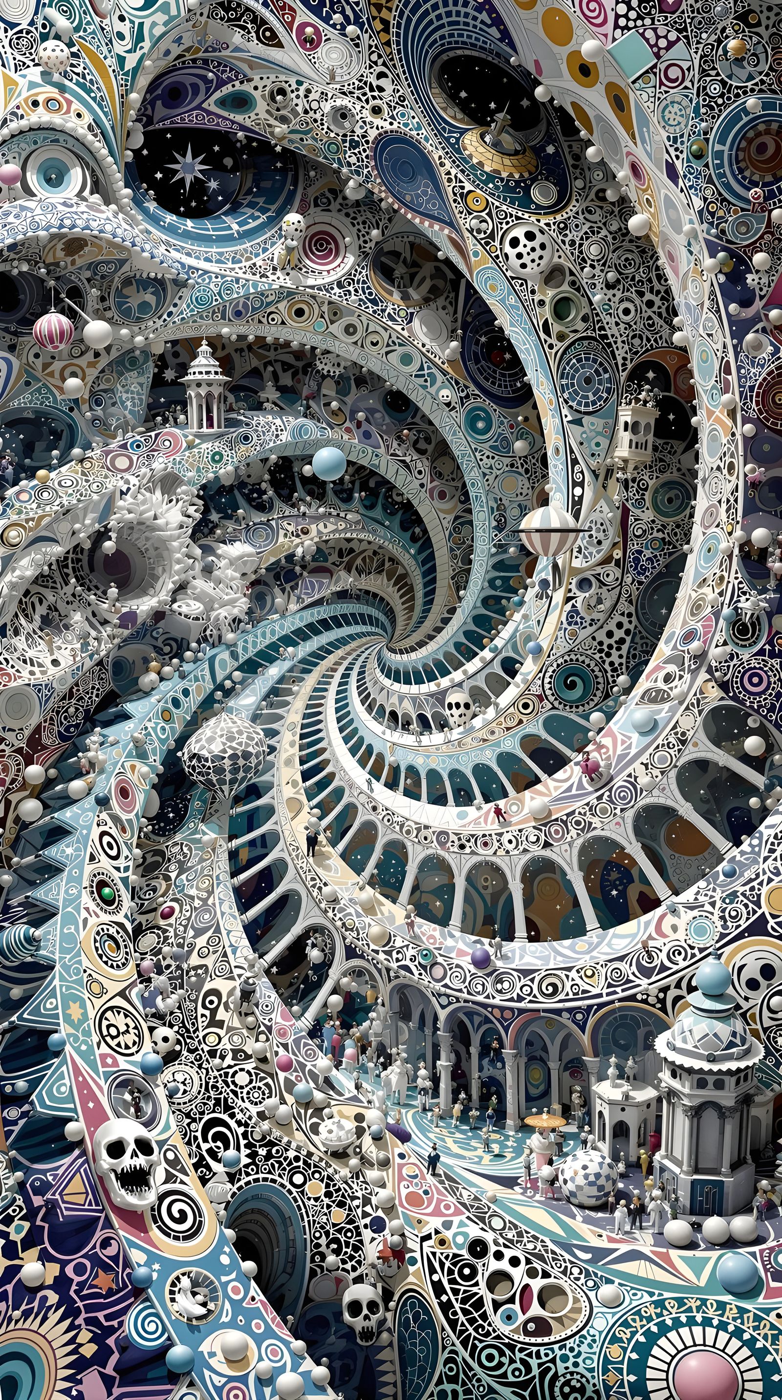 Vibrant Hyperbolic Geometry in Psychedelic Landscape
