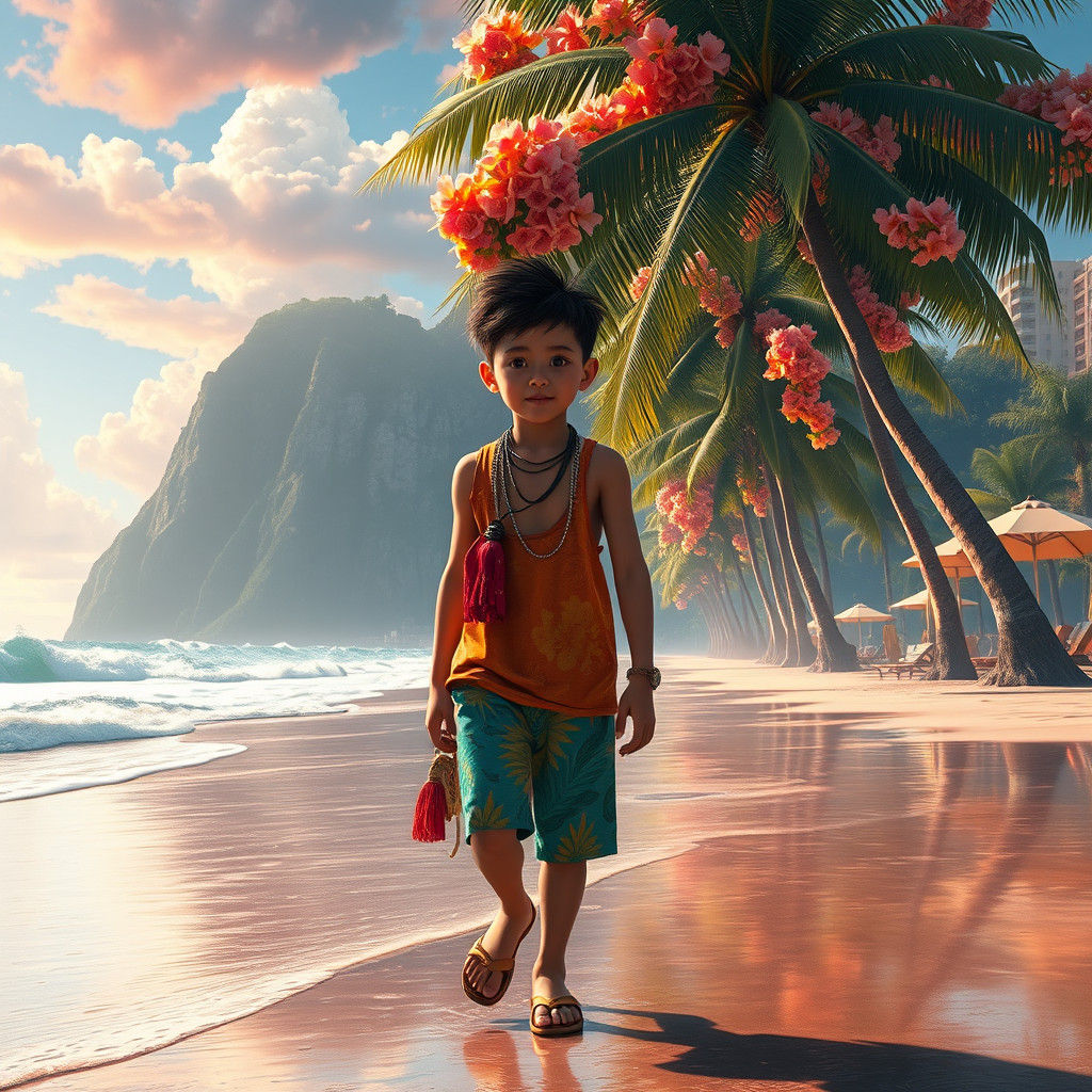 Ipanema Boy: A Tropical Matte Painting