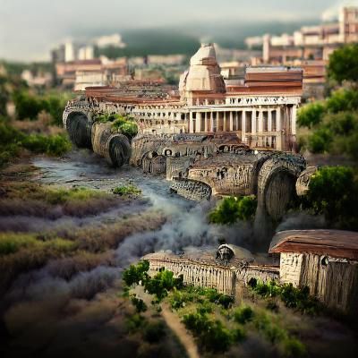 Detailed Matte Painting of Ancient Rome