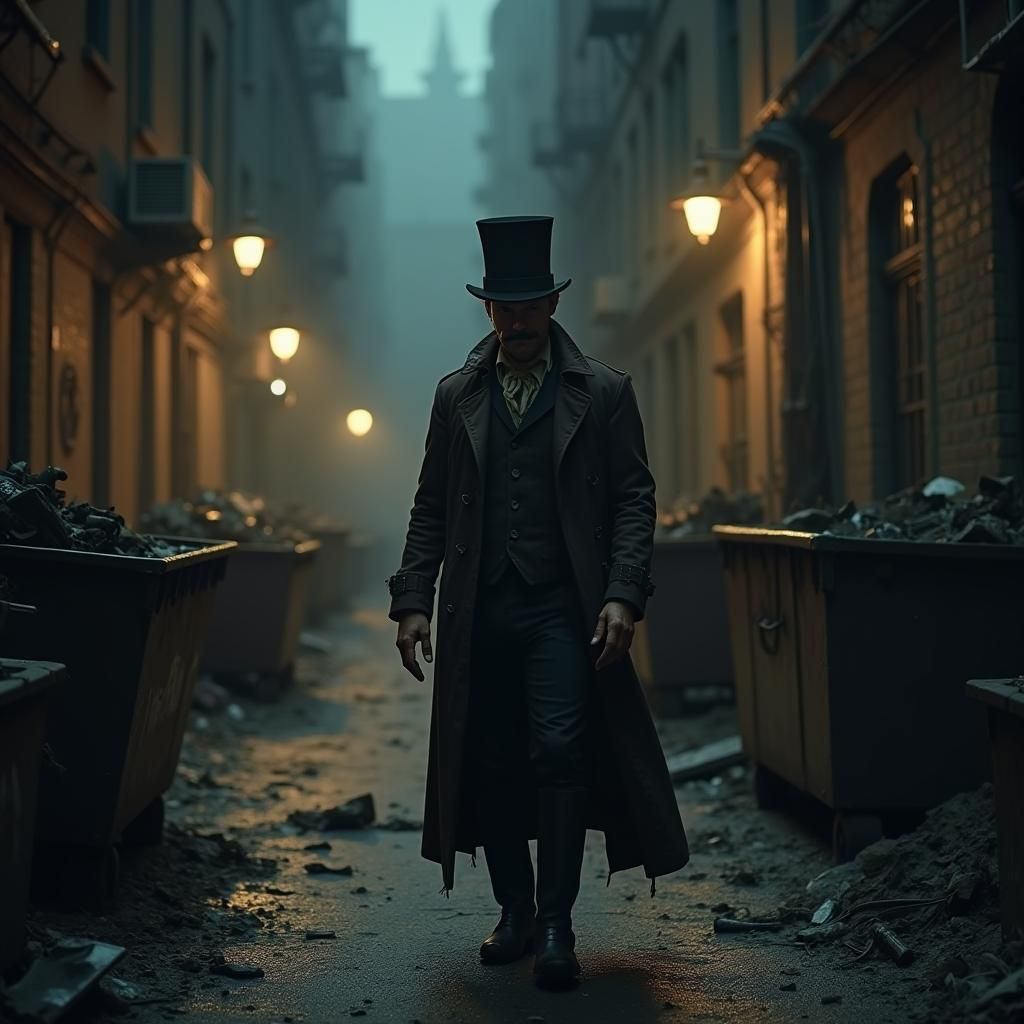 18th Century Gentleman in Dark Alley, Gothic Art