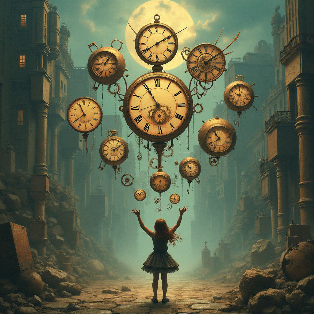 Steampunk Juggler of Time: Clockwork Orbs in Motion