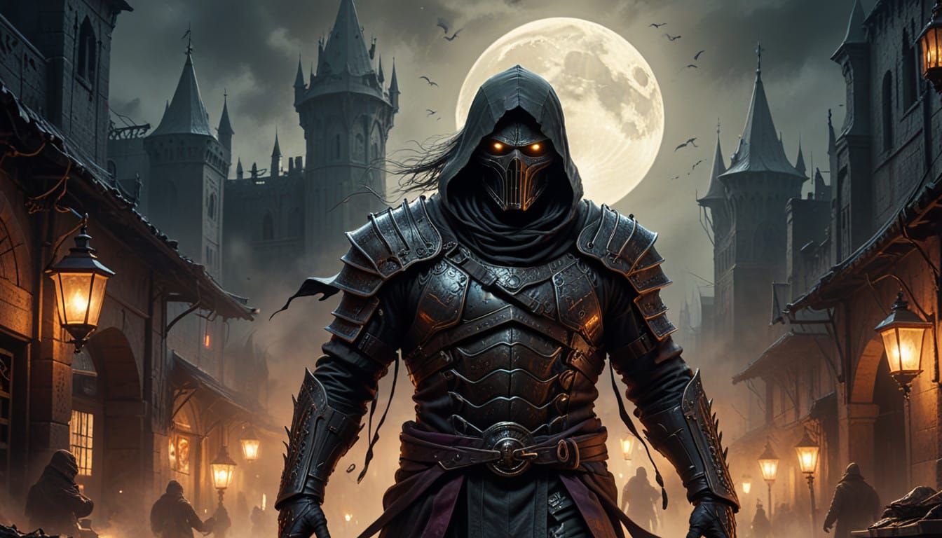 Medieval Warrior in Dark Fantasy Setting