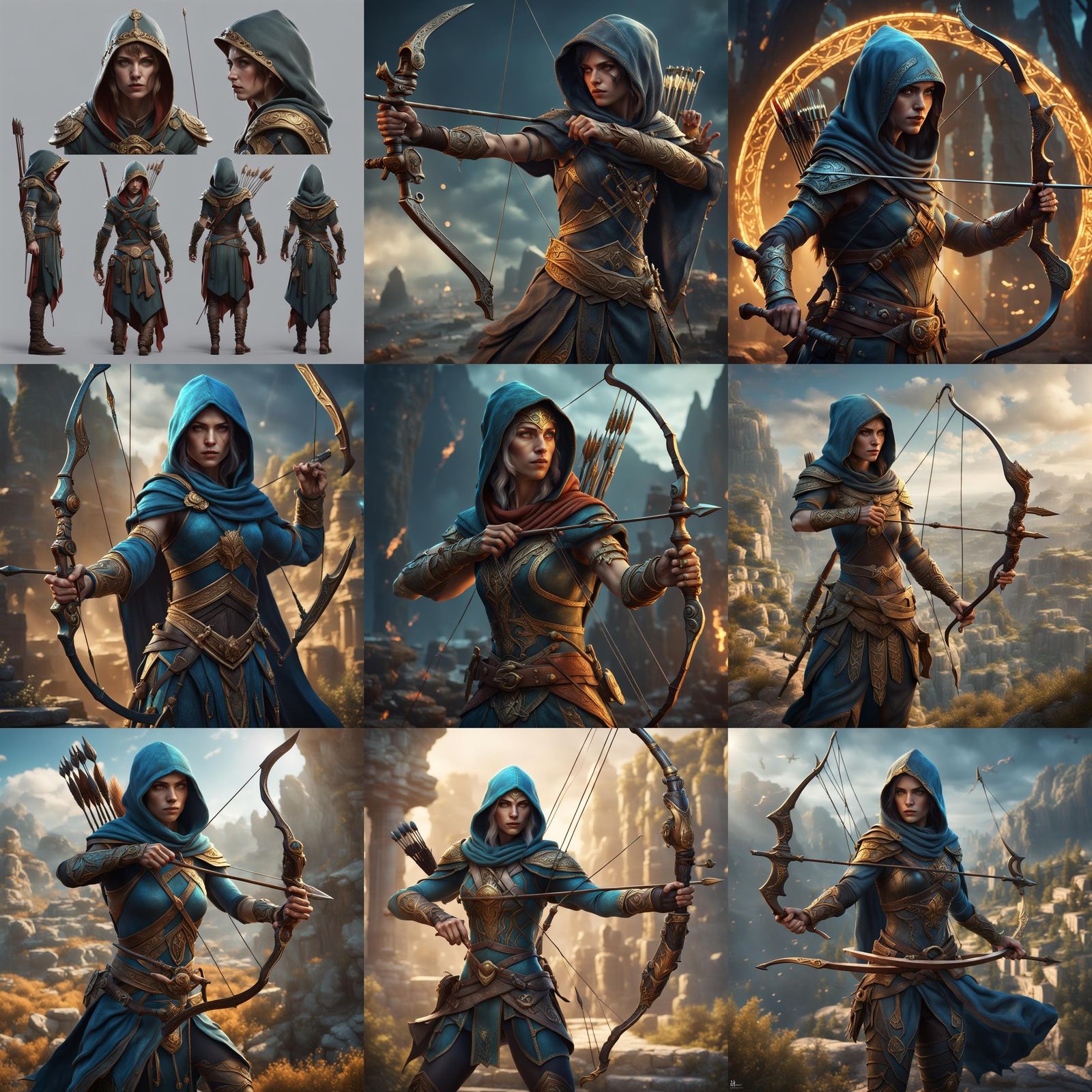 Greek Mythological Thief: Hooded Archer in Detailed Matte Pa...