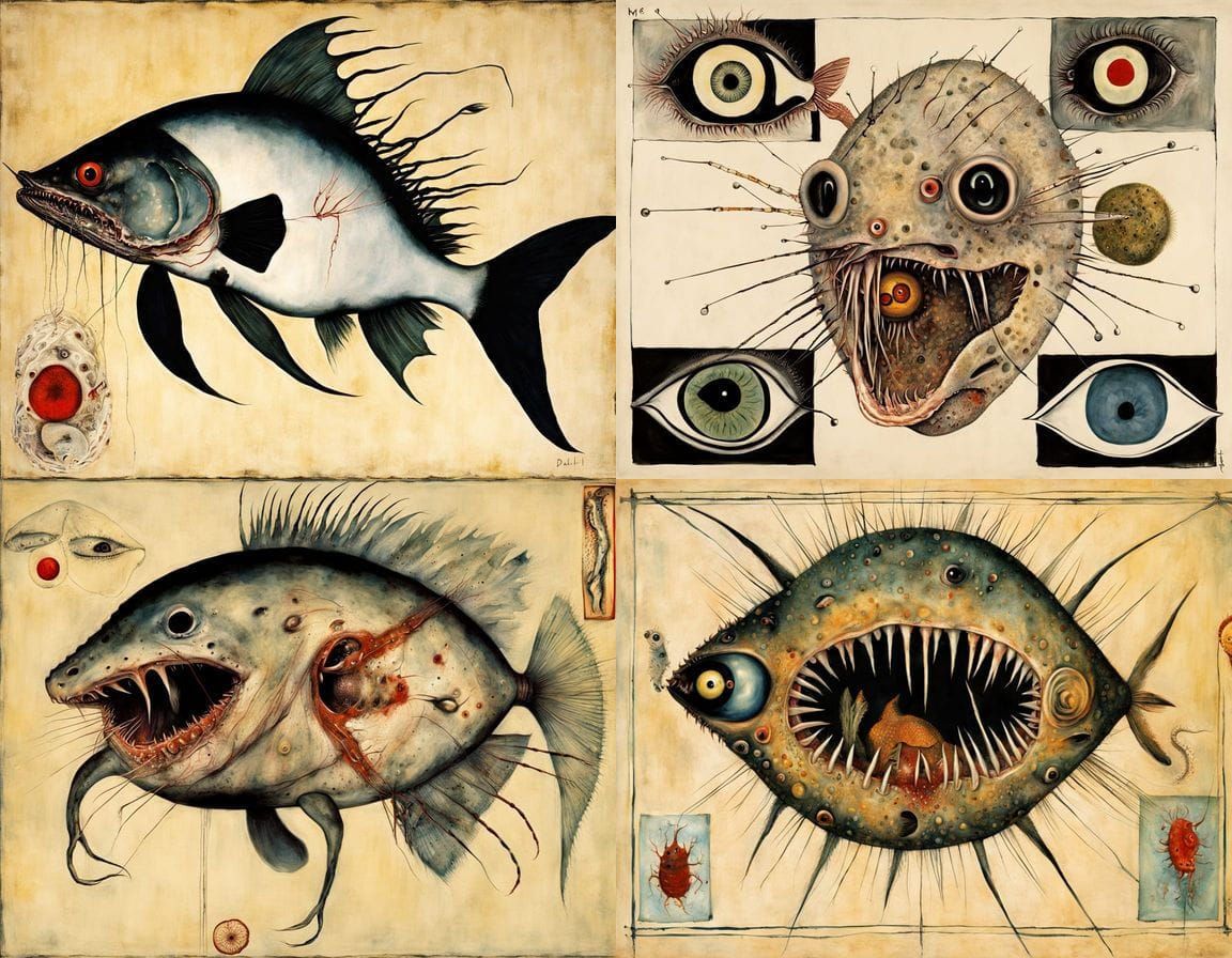 Surreal Horror Creature Born from Deformed Zygote