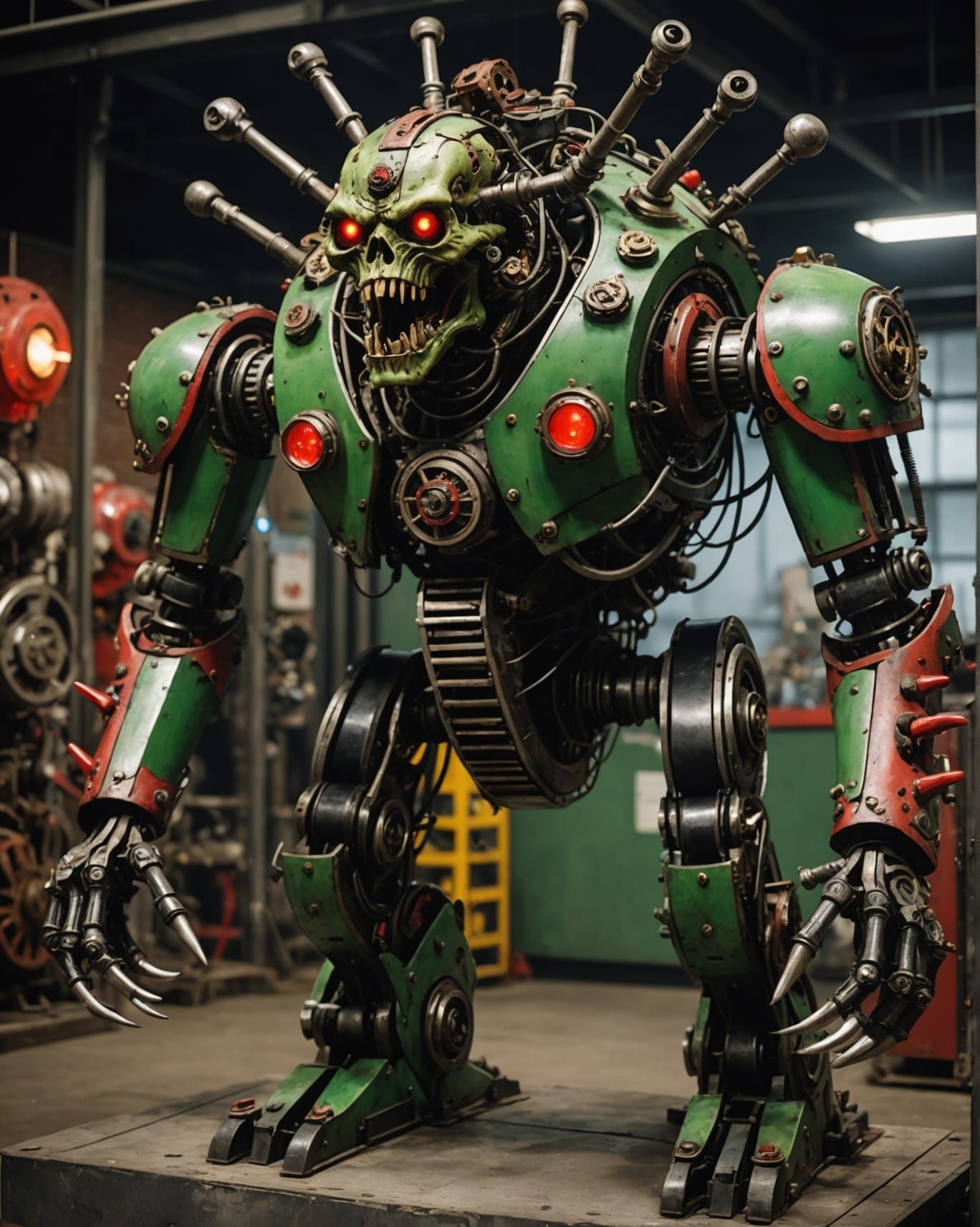 Clockwork Animatronic Monstrosity with Gears