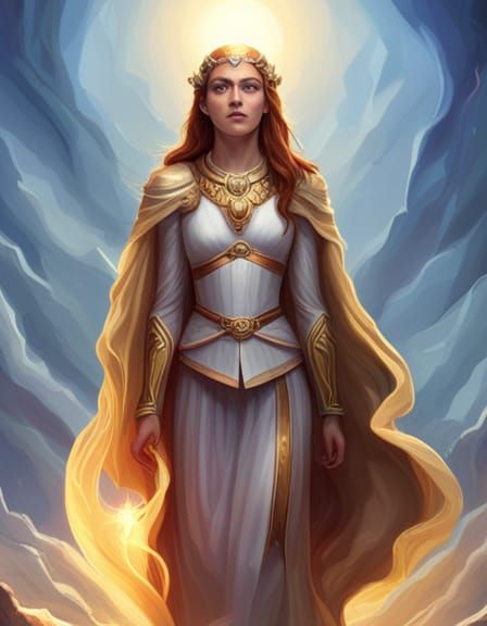 Sun Goddess Digital Painting in Epic Fantasy Style