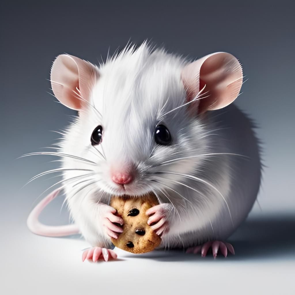 Rat eating a cookie