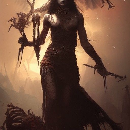 Gothic Nordic Goddess of Pain: Fantasy Art
