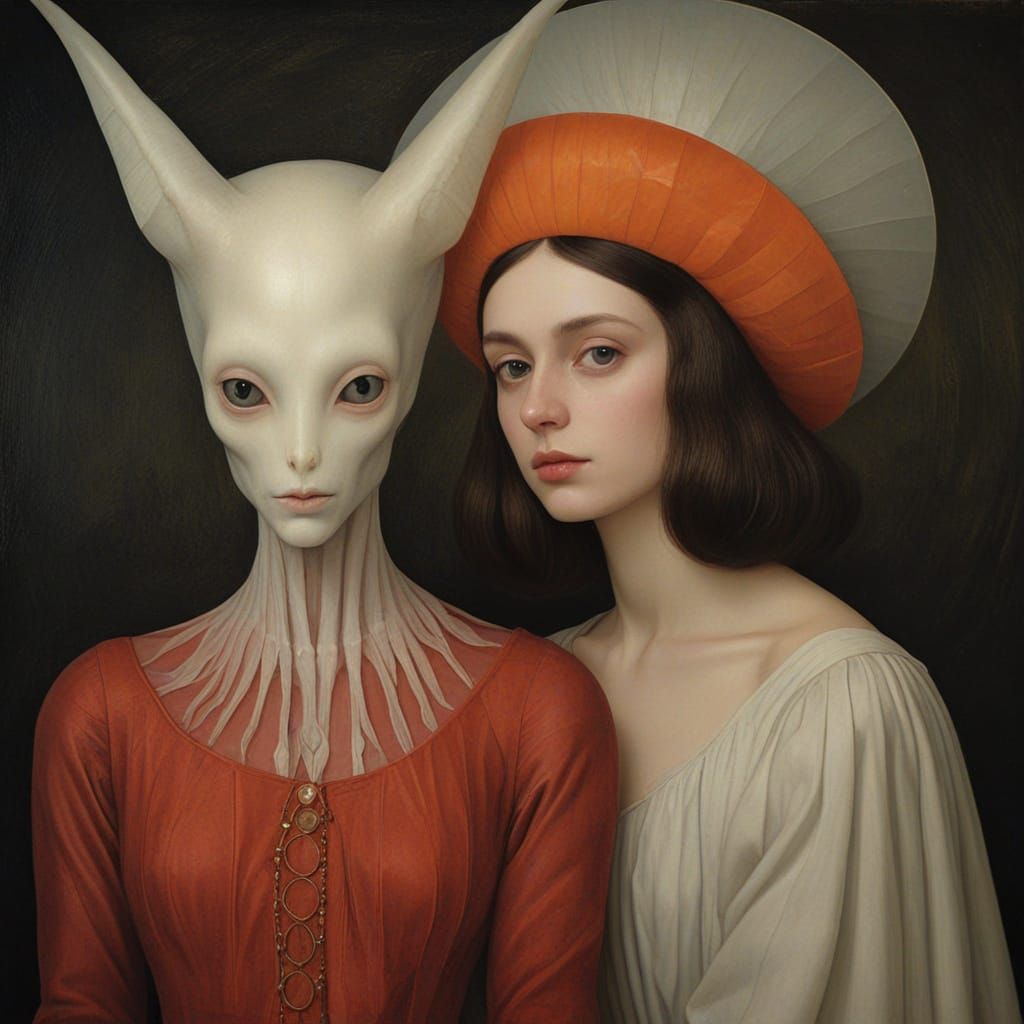 Baroque Alien Princess in Elegant Gown