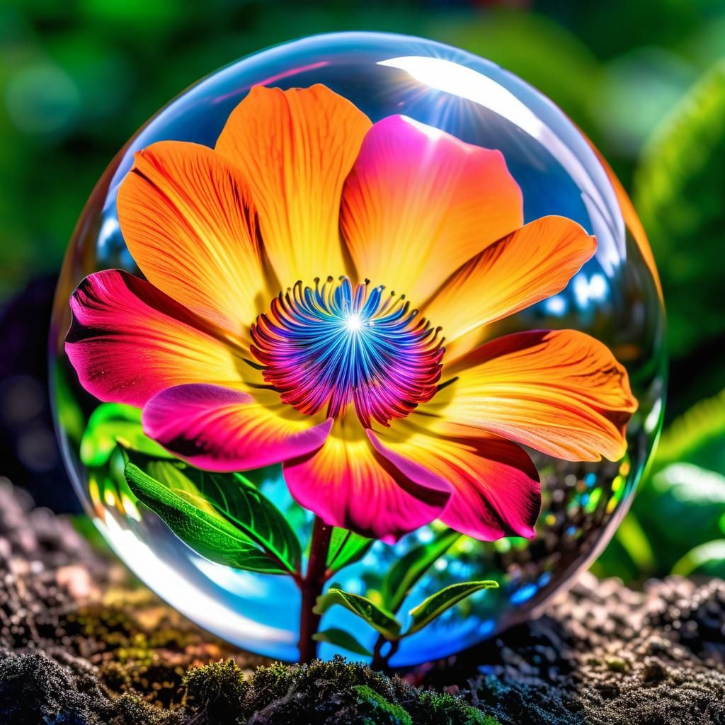 Colorful Ammolite Megalith in Dreamlike Cloudscape