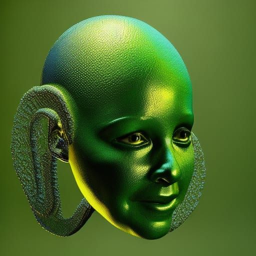 Blue Green Alien Woman Dancing in Rainy City