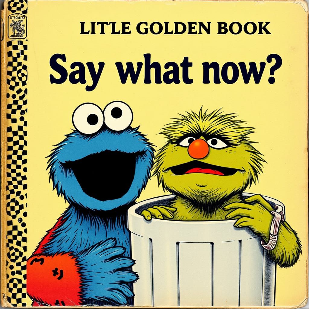 Vintage Sesame Street Muppets in Shocking Little Golden Book...