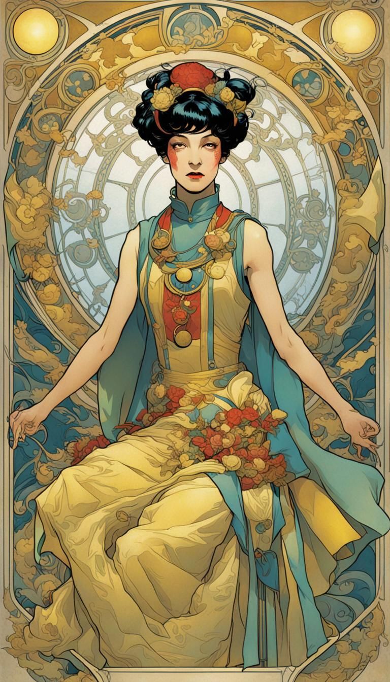 Jubilee from X-Men in Art Nouveau Style