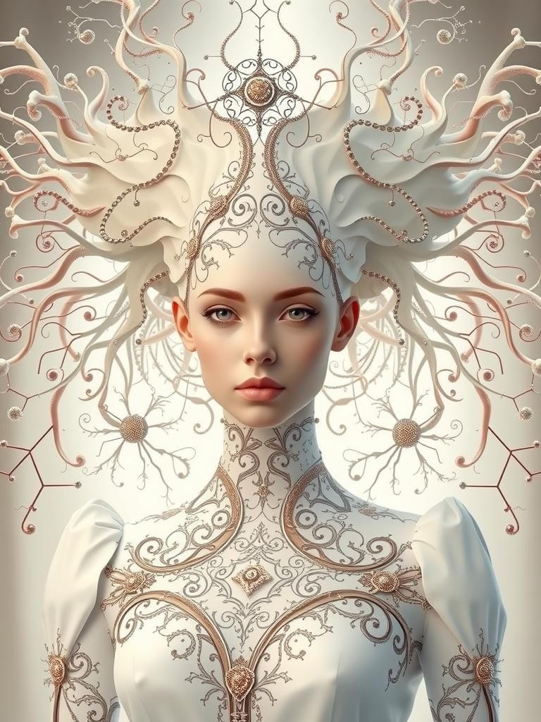 Baroque Neural Network Queen Portrait in 5D