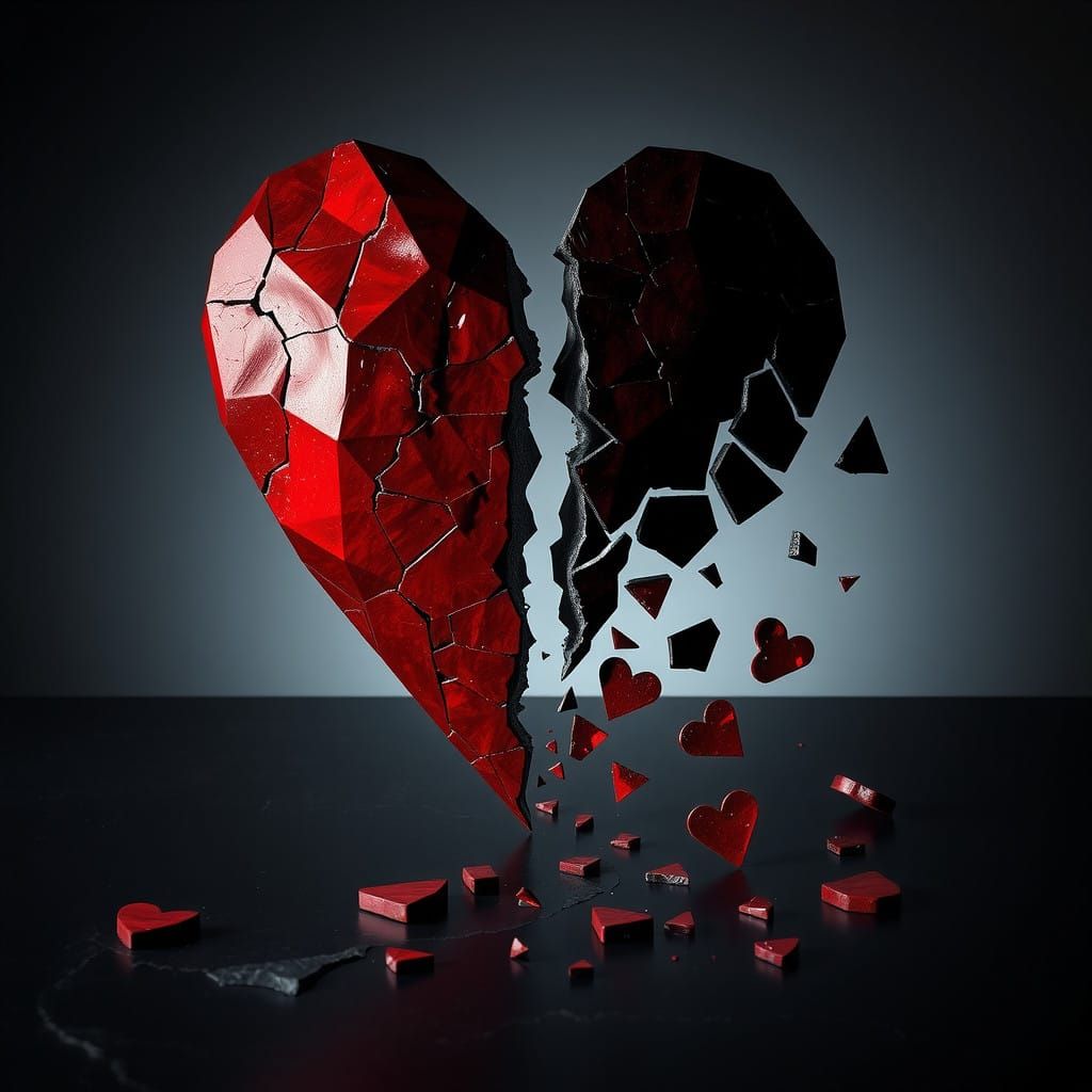 Shattered Heart Fragmented Emotion