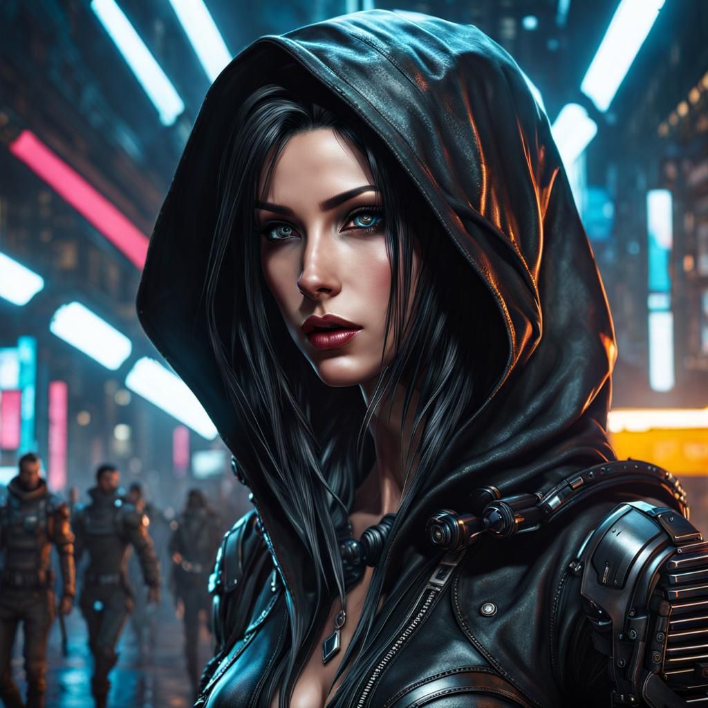 Italian Cyberpunk Beauty in Gothic Art Style