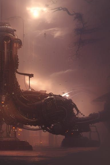 Detailed Steampunk Cyborg Concept Art in 8k