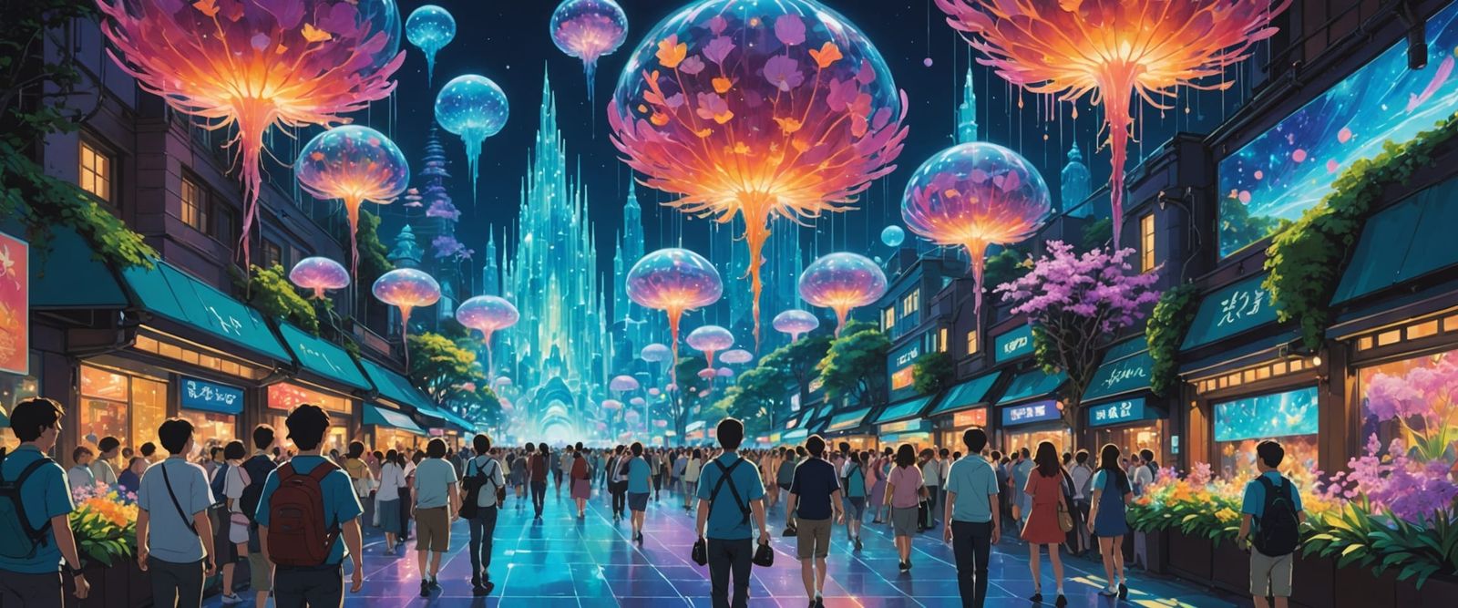 Bioluminescent Flora Meets Holographic Tech at Vibrant Festi...