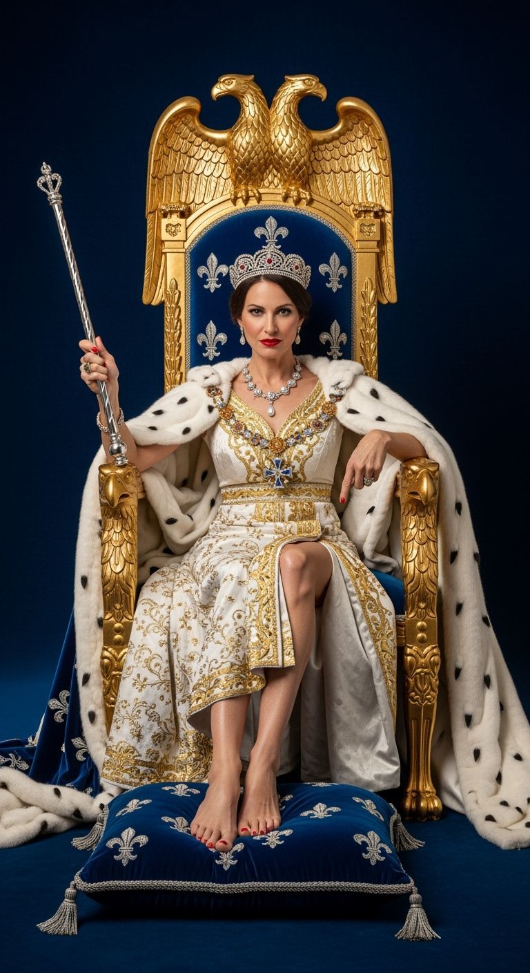 Empress on Golden Throne: Professional Photography Portrait