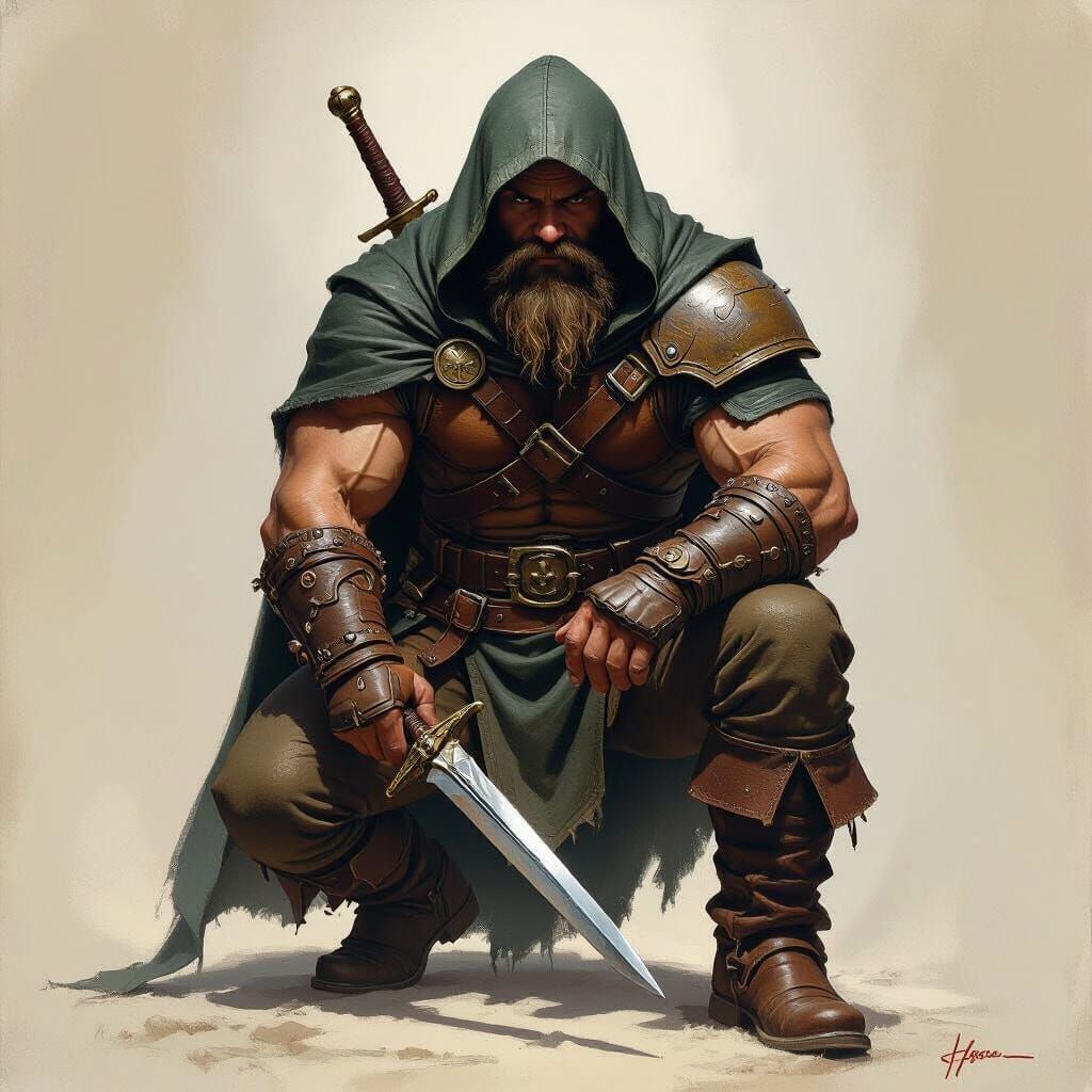 Fantasy Dwarf Thief in Dramatic Lighting