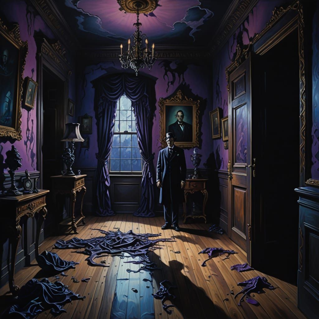 Haunted Mansion Figure in Surreal Victorian Style