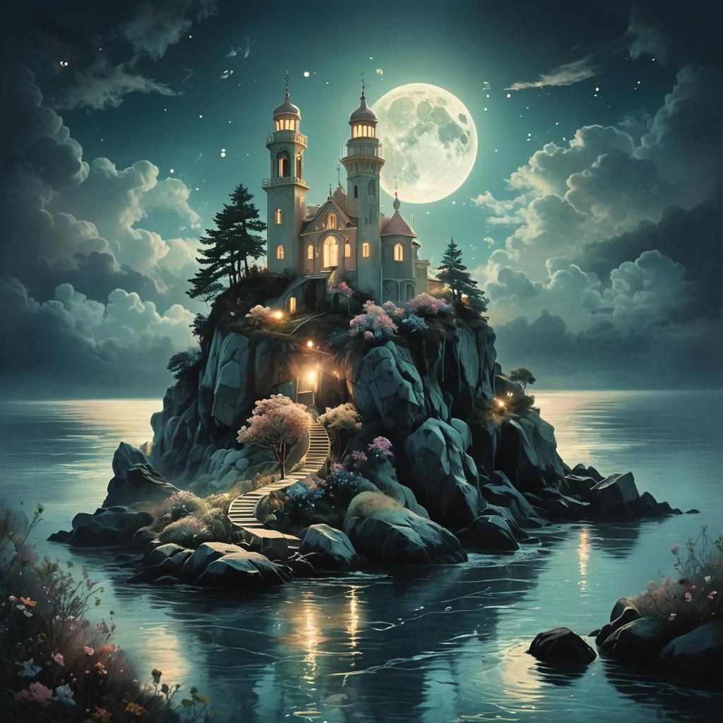 Abstract Pastel Dreamscape with Divine Light