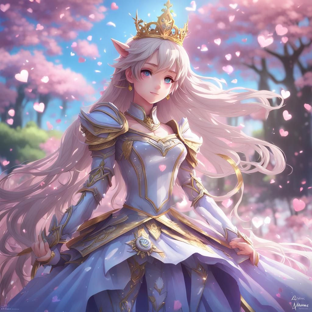 Anime Elf Princess in Detailed 3D Art Style