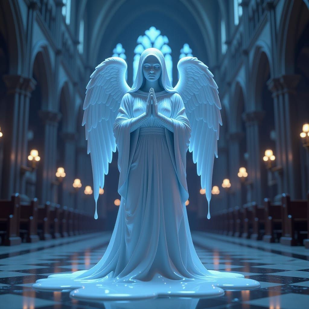 Weeping Angel Wax Statue Melts in Cathedral